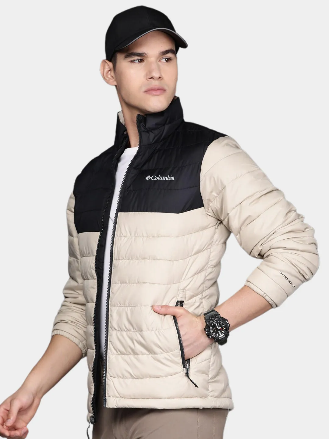 Columbia Men Beige Omni-Heat Reflective Powder Lite Jacket