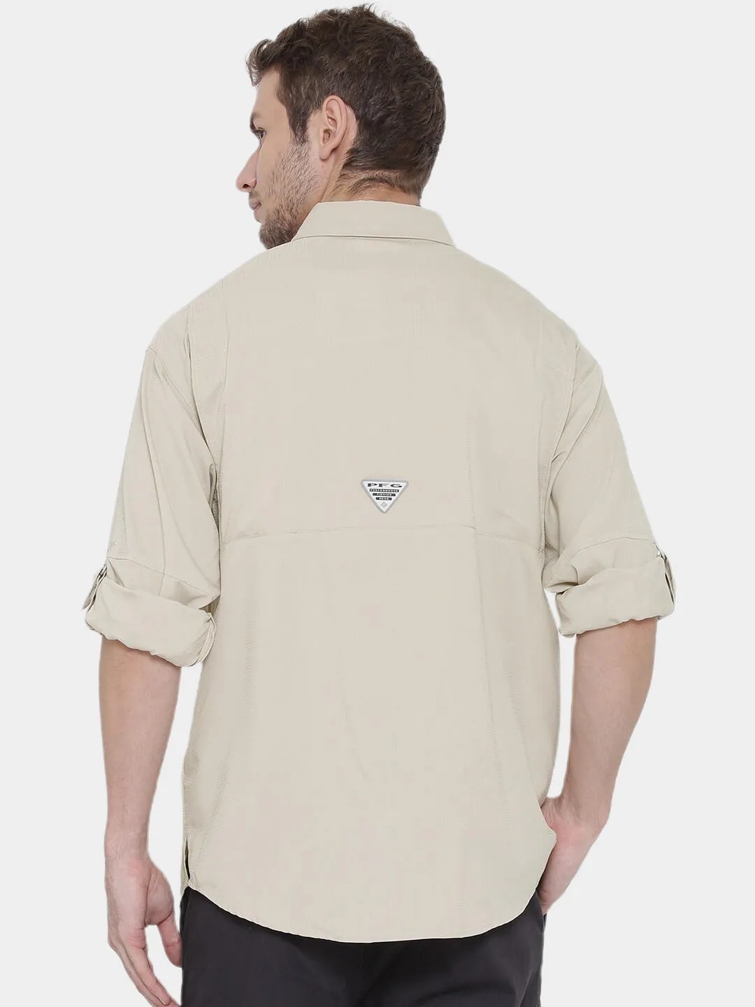 Columbia Men Beige Omni-Wick Tamiami II Long Sleeve Shirt