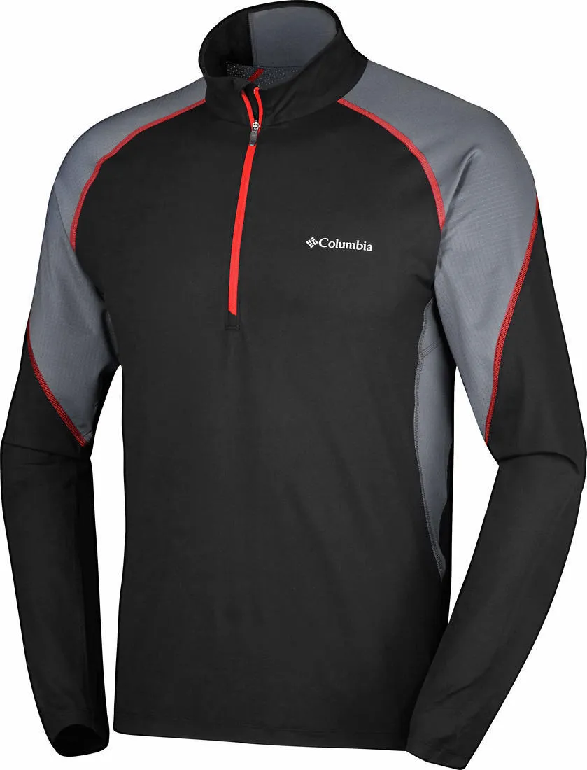 Columbia Men Black Freeze Degree II Half Zip Tshirt