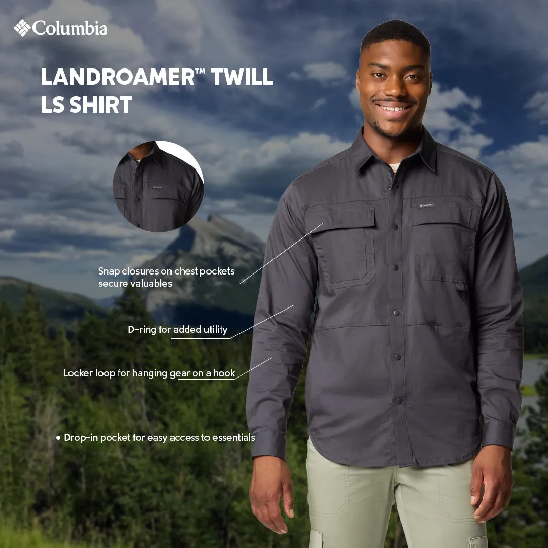 Columbia Men Black Landroamer Twill Long Sleeve Shirt