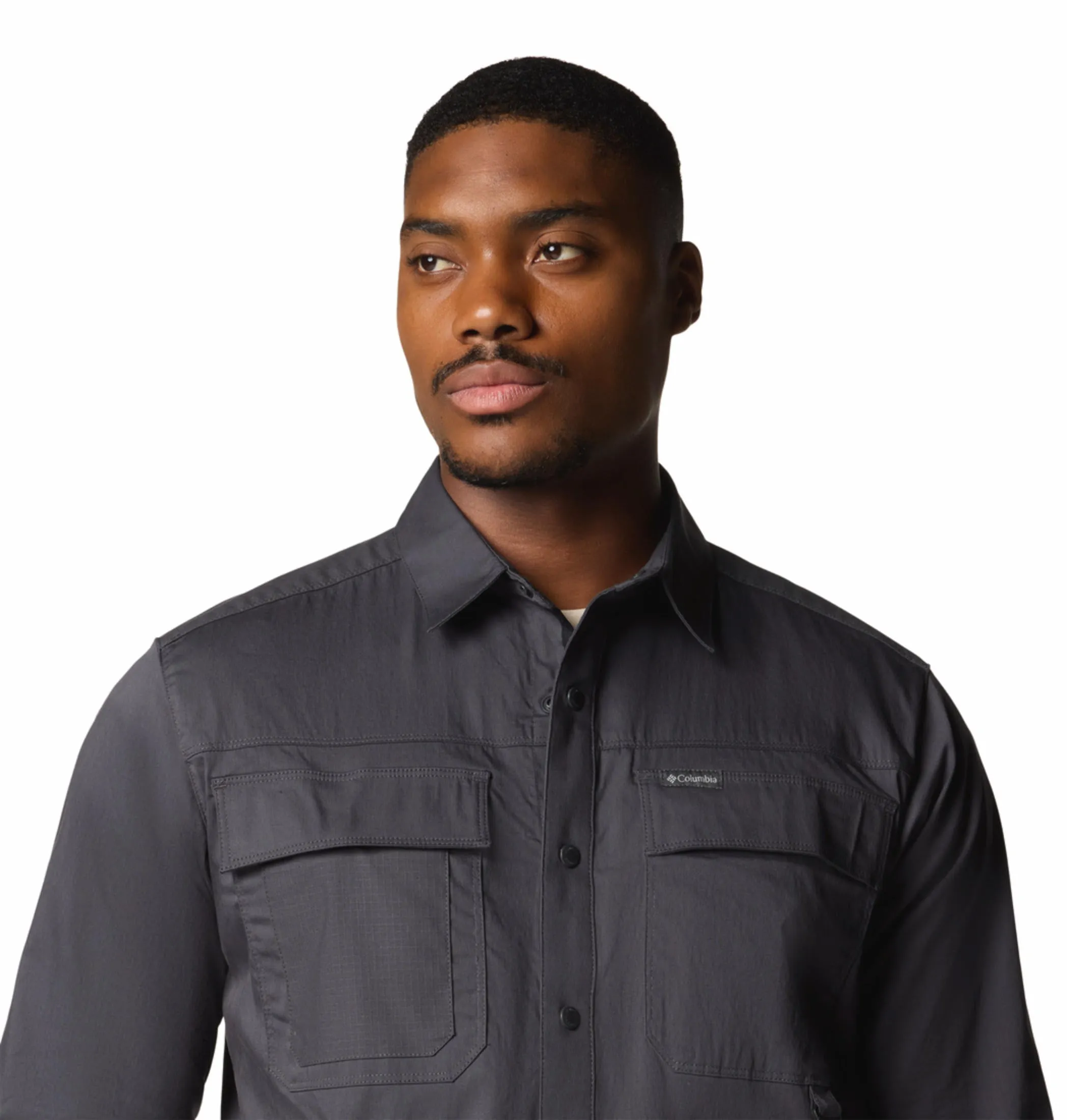 Columbia Men Black Landroamer Twill Long Sleeve Shirt