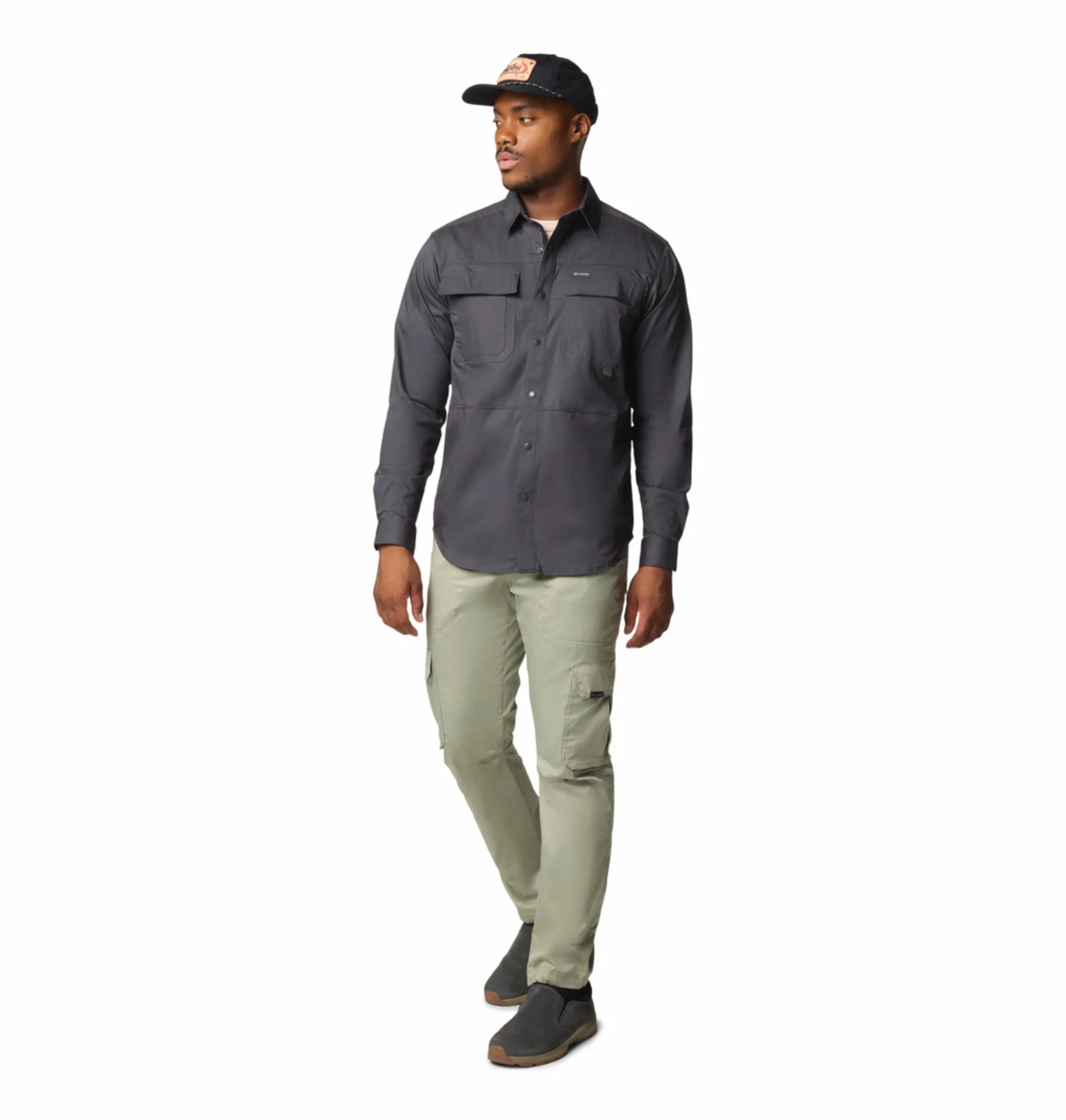 Columbia Men Black Landroamer Twill Long Sleeve Shirt