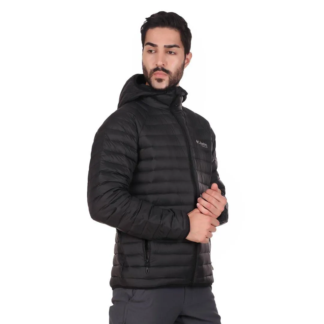 Columbia Men Black Omni-Heat 3D Alpha Trail Hooded Down Jacket