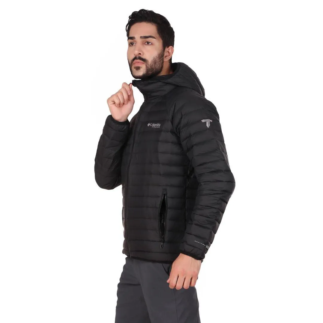 Columbia Men Black Omni-Heat 3D Alpha Trail Hooded Down Jacket