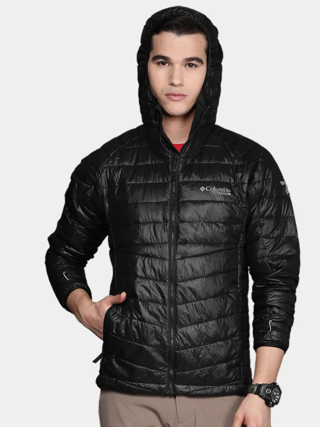 Columbia Men Black Omni-Heat Infinity Platinum Peak Hooded Jacket