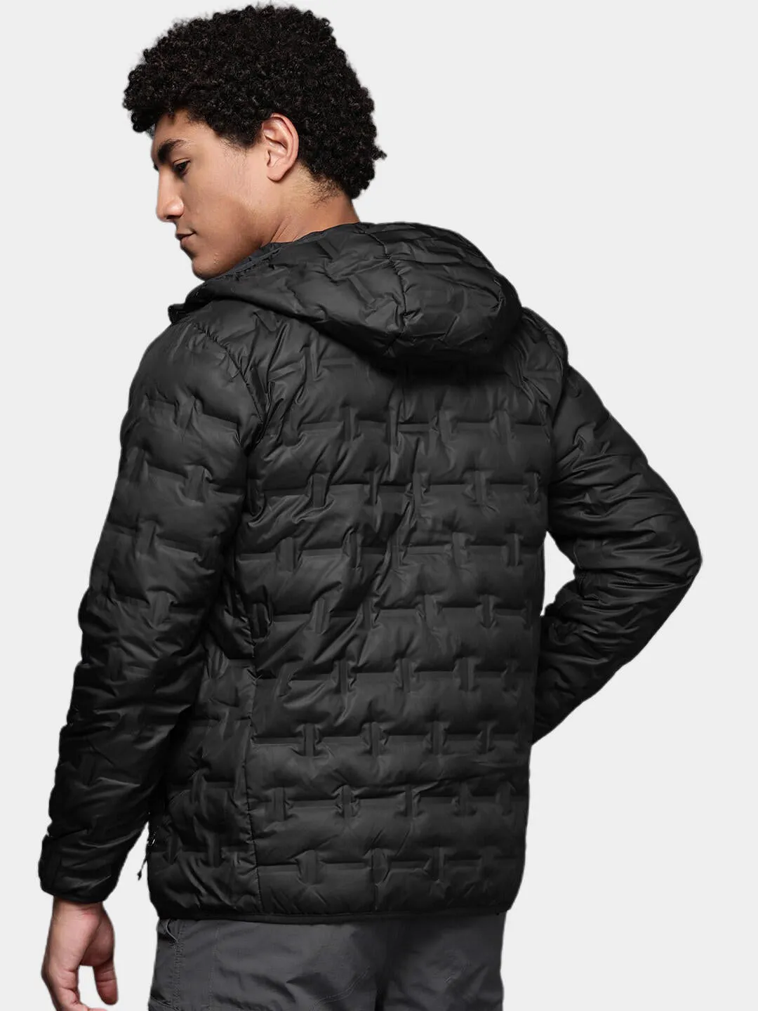 Columbia Men Black Omni-Heat Reflective Delta Ridge Hooded Down Jacket