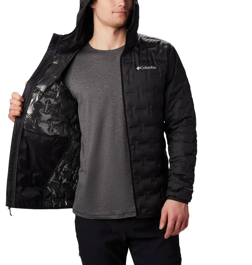 Columbia Men Black Omni-Heat Reflective Delta Ridge Hooded Down Jacket