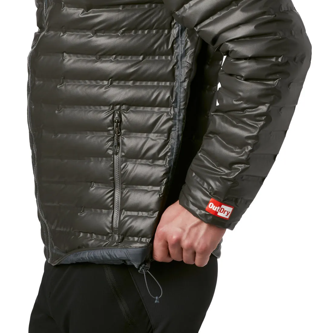 Columbia Men Black Omni-Heat Reflective OutDry Ex Gold Hooded Down Jacket