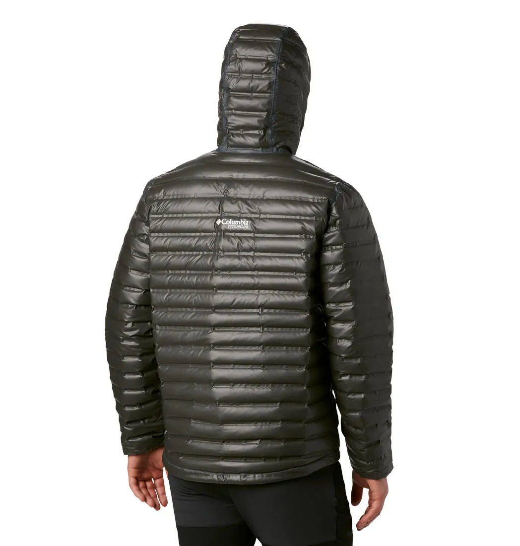 Columbia Men Black Omni-Heat Reflective OutDry Ex Gold Hooded Down Jacket