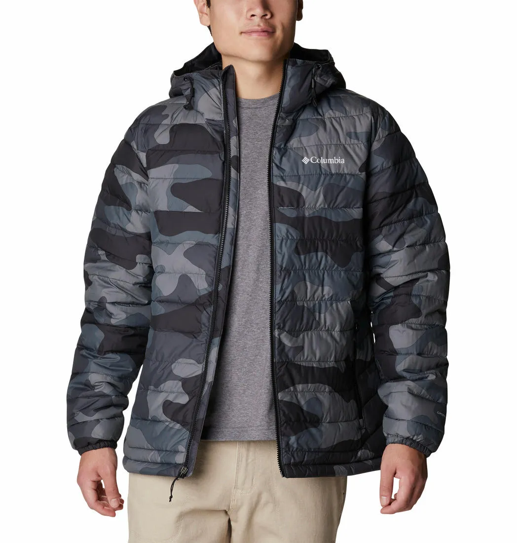 Columbia Men Black Omni-Heat Reflective Powder Lite Hooded Jacket
