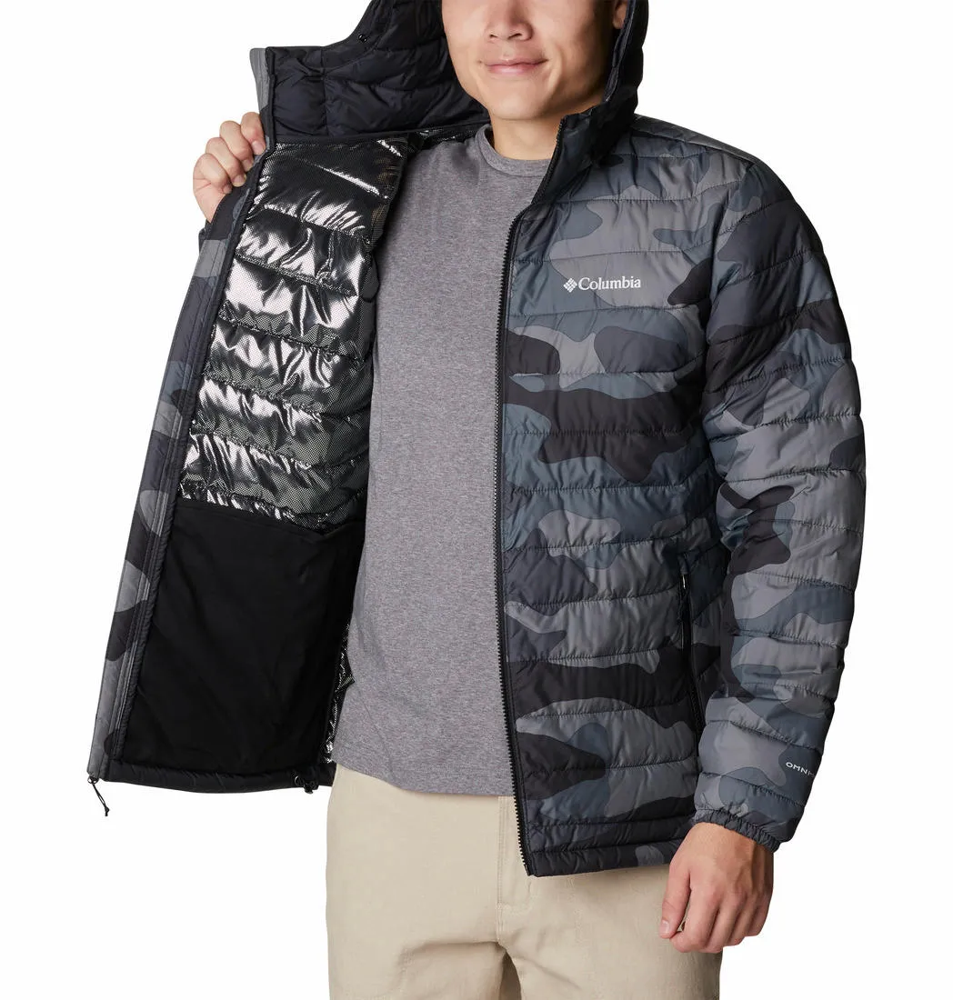Columbia Men Black Omni-Heat Reflective Powder Lite Hooded Jacket