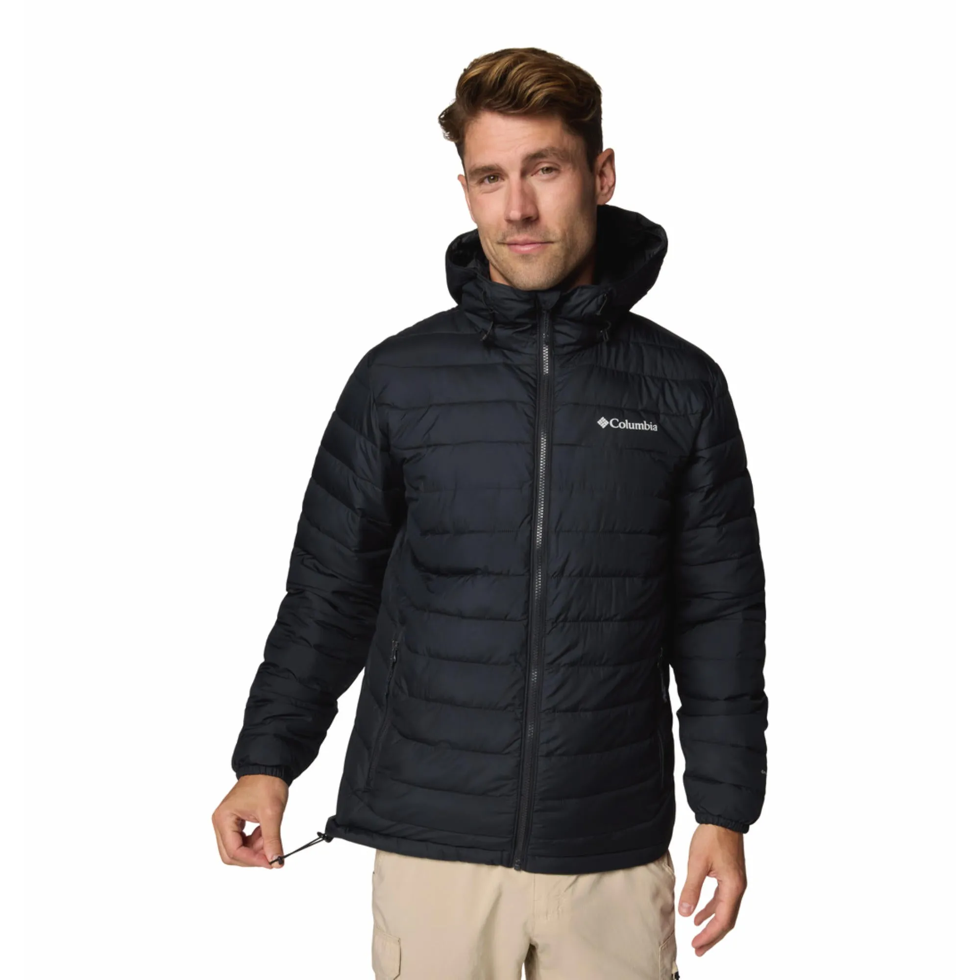 Columbia Men Black Omni-Heat Reflective Powder Lite II Hooded Jacket