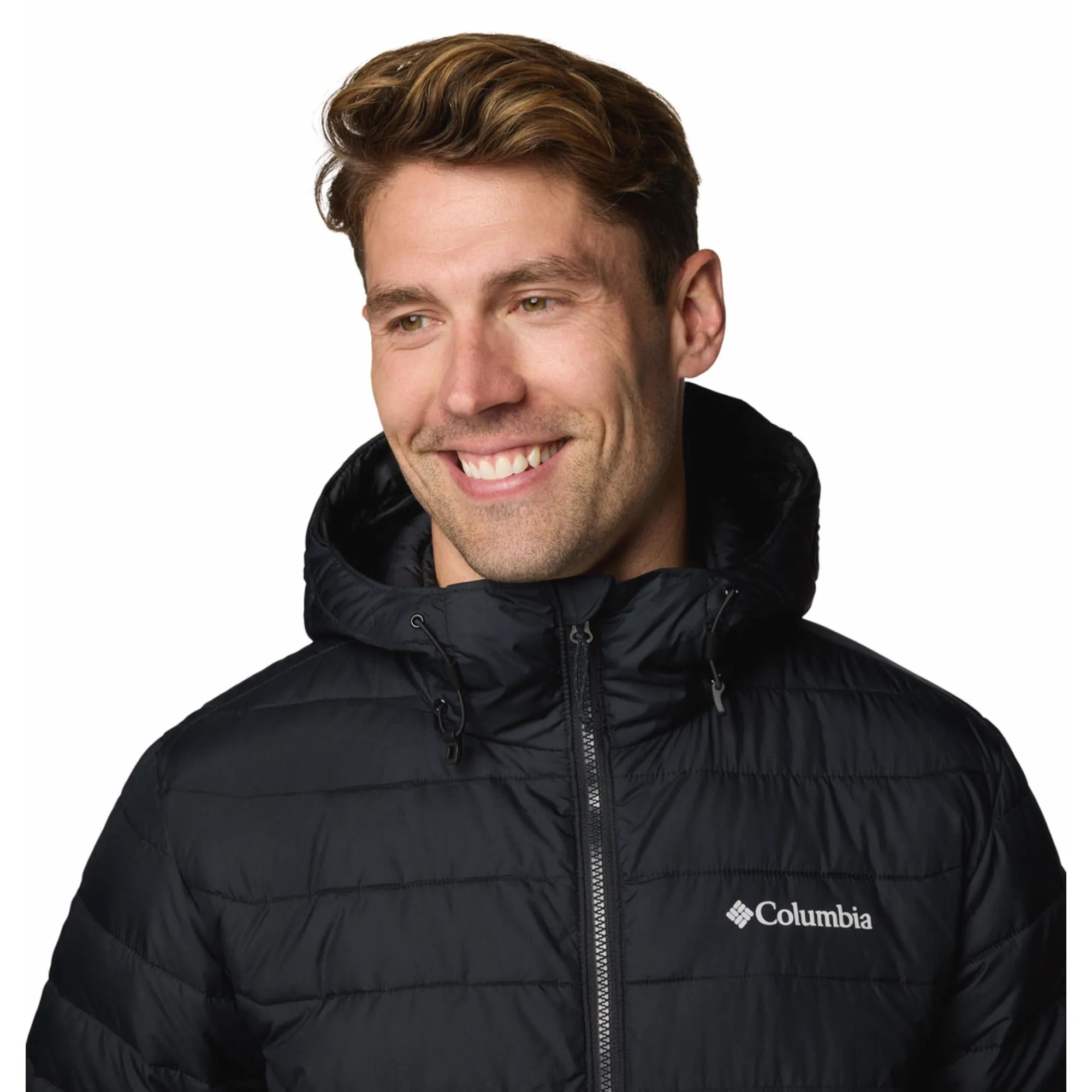 Columbia Men Black Omni-Heat Reflective Powder Lite II Hooded Jacket