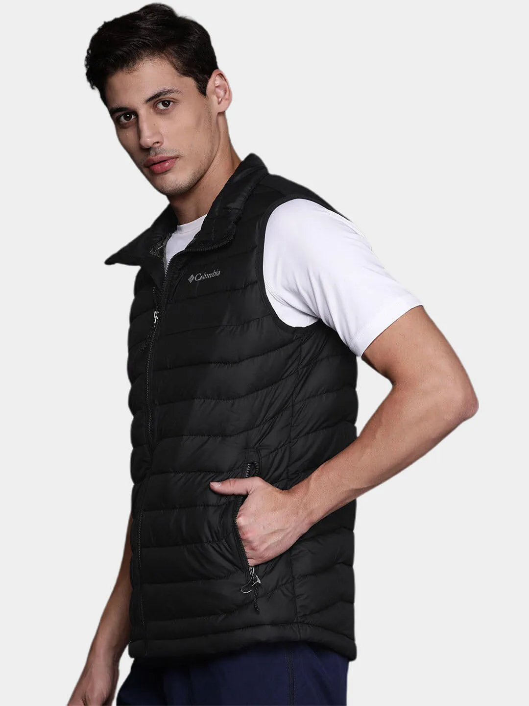 Columbia Men Black Omni-Heat Reflective Powder Lite Vest