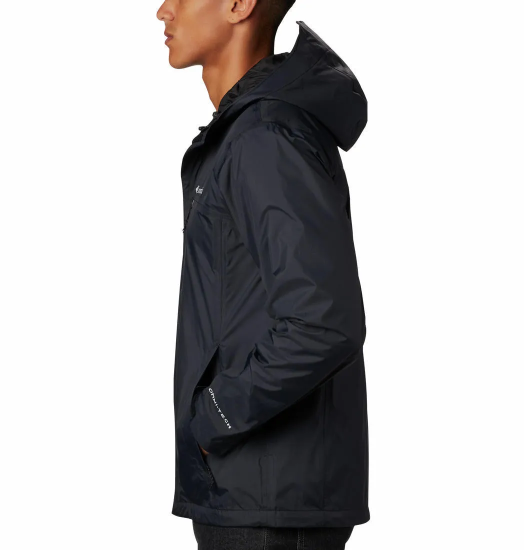 Columbia Men Black Omni-Tech Pouring Adventure II Waterproof Rain Jacket