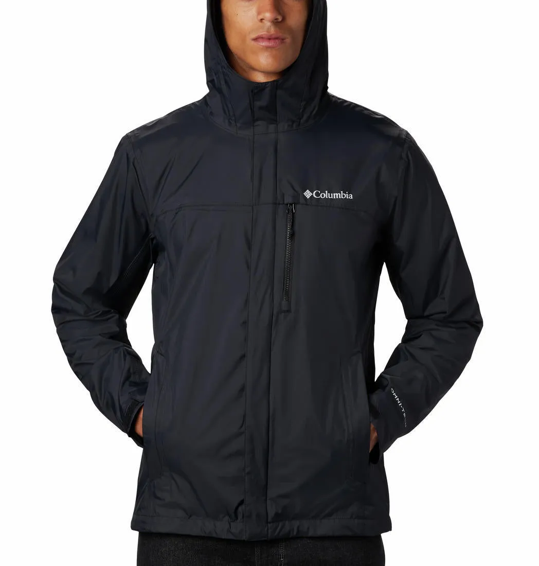 Columbia Men Black Omni-Tech Pouring Adventure II Waterproof Rain Jacket