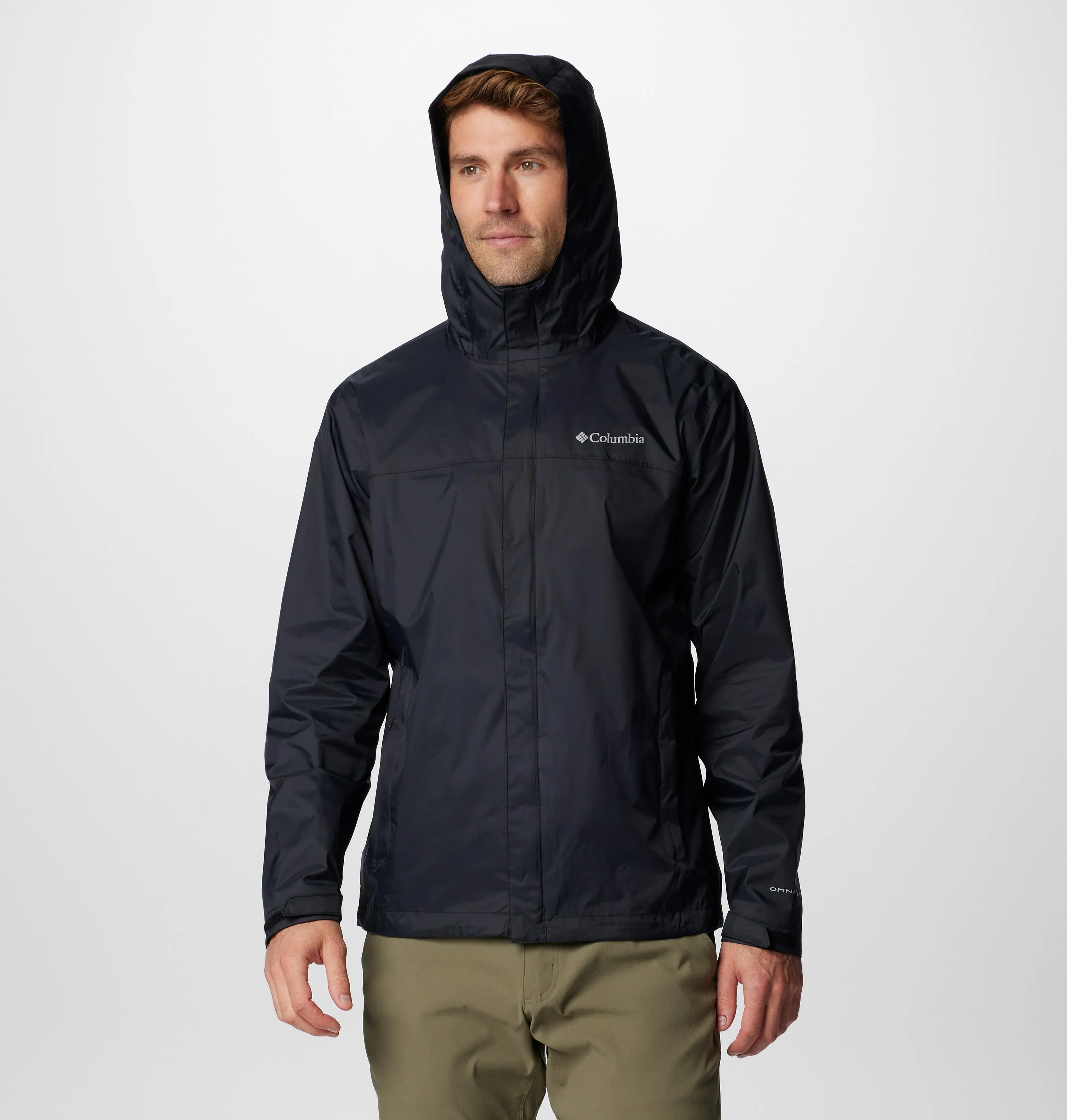 Columbia Men Black Omni-Tech Watertight II Waterproof Rain Jacket
