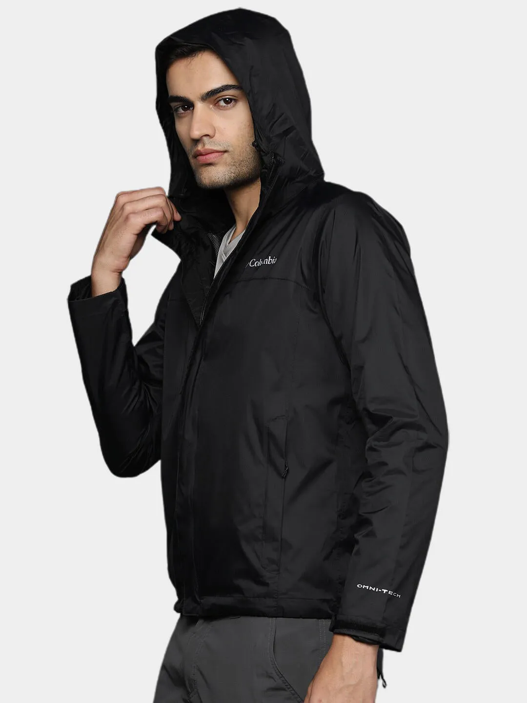 Columbia Men Black Omni-Tech Watertight II Waterproof Rain Jacket