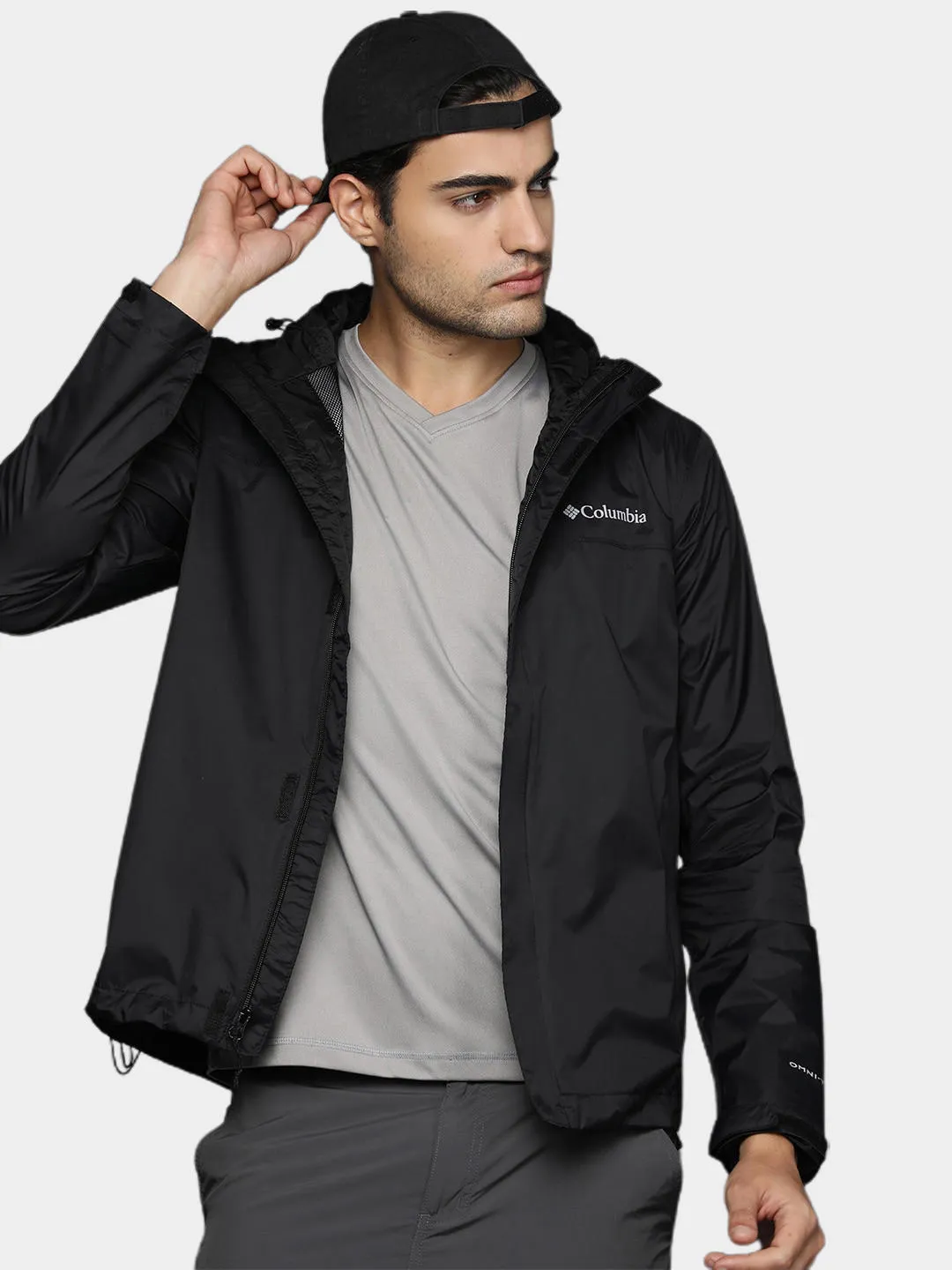 Columbia Men Black Omni-Tech Watertight II Waterproof Rain Jacket