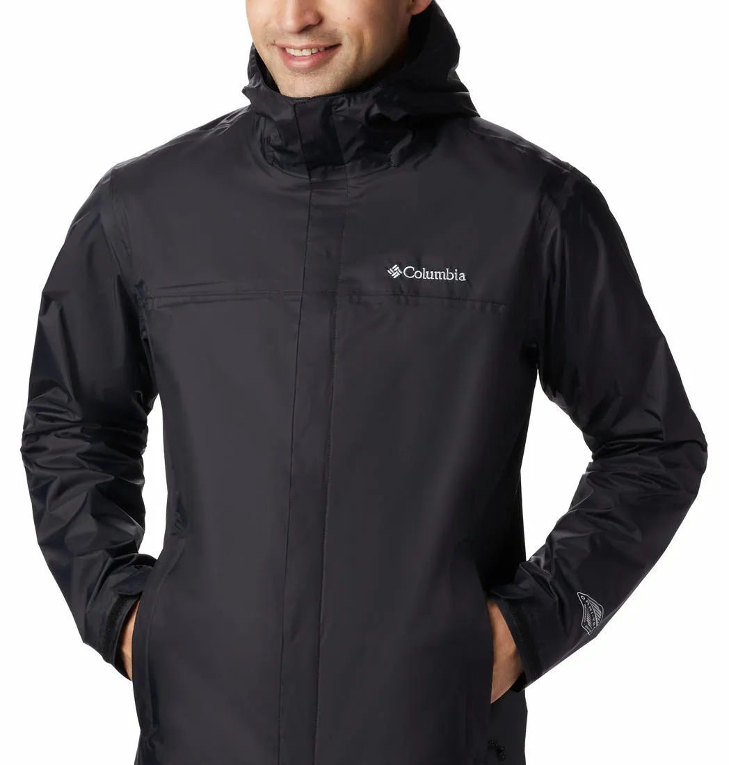 Columbia Men Black Omni-Tech Watertight II Waterproof Rain Jacket