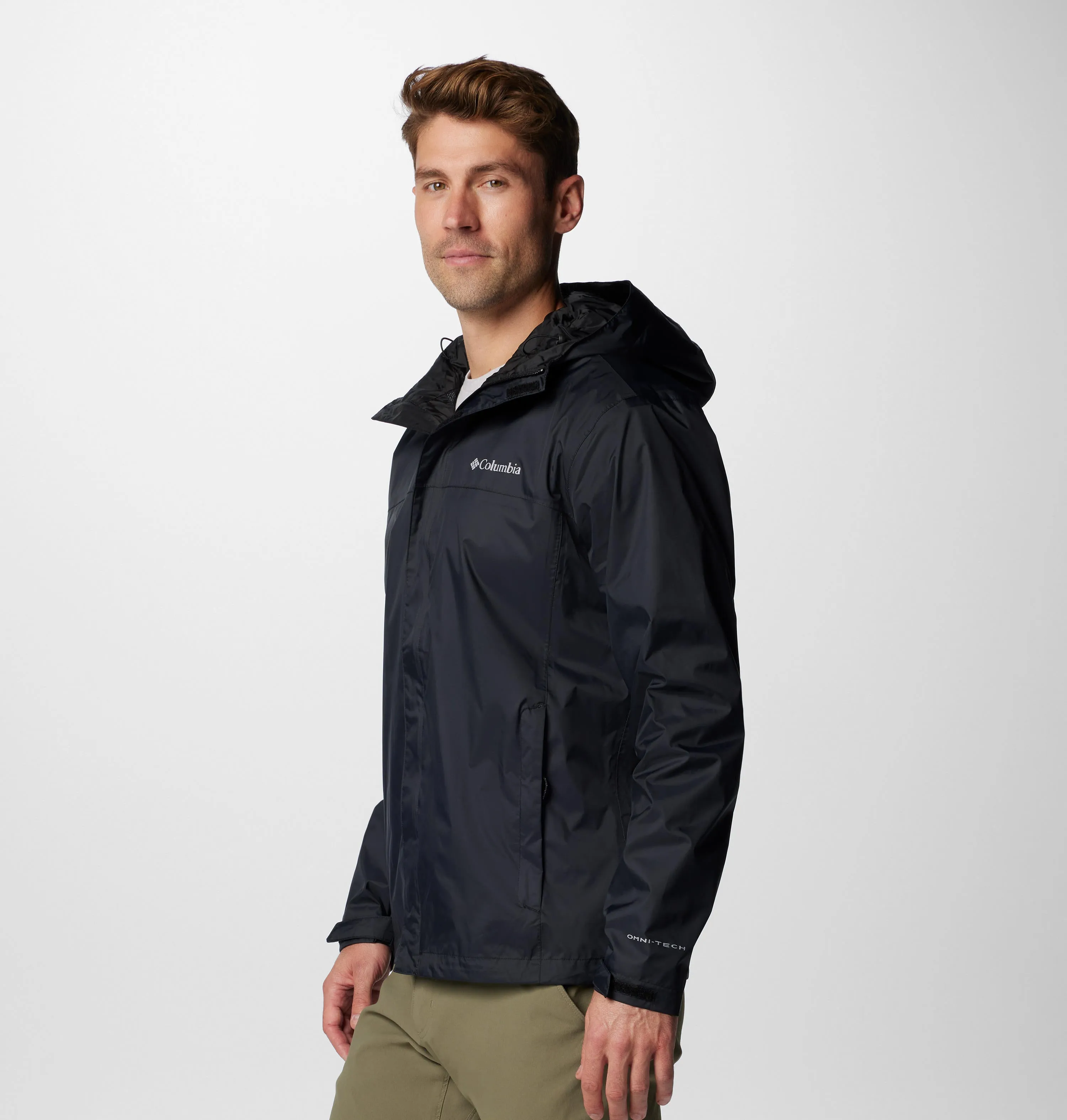 Columbia Men Black Omni-Tech Watertight II Waterproof Rain Jacket