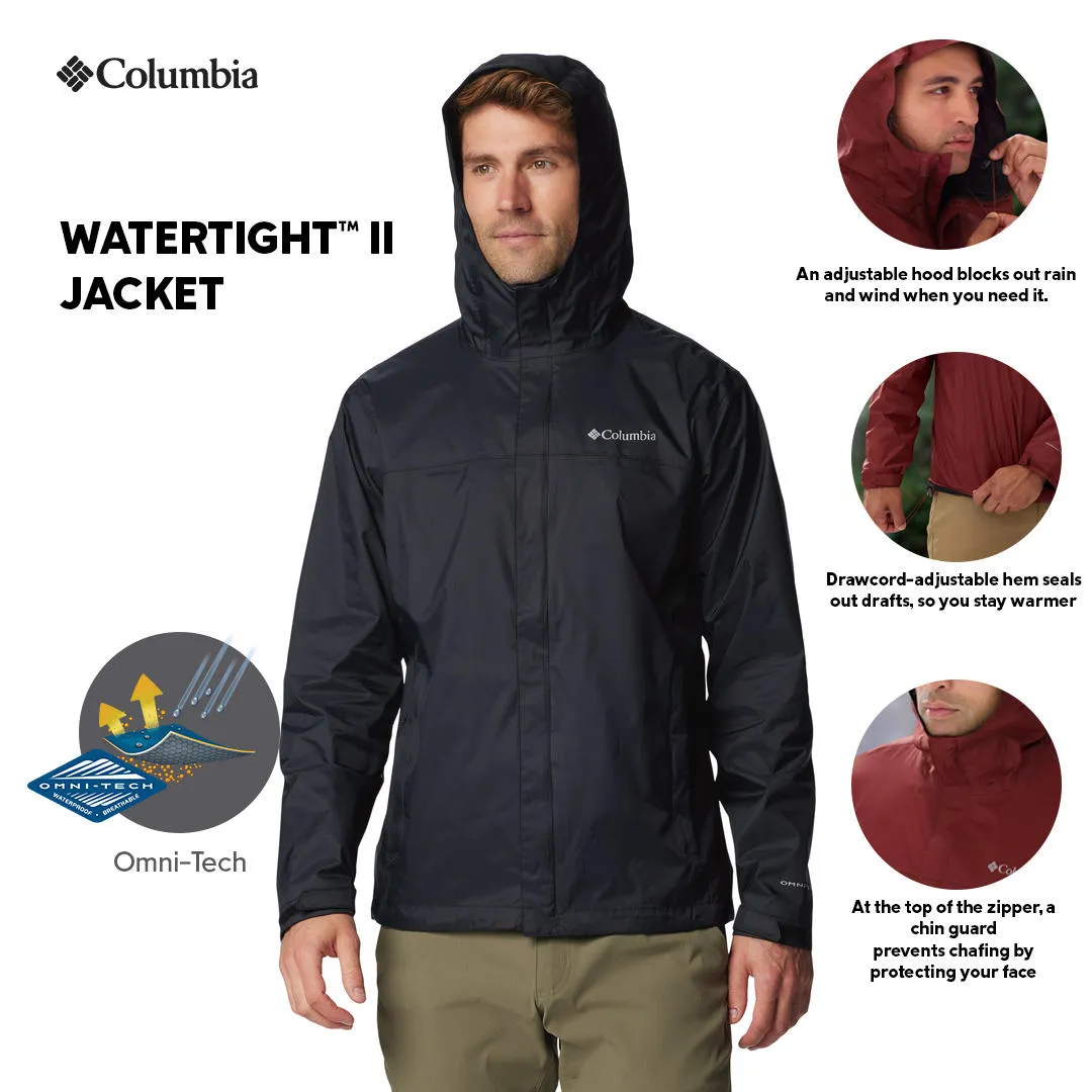 Columbia Men Black Omni-Tech Watertight II Waterproof Rain Jacket