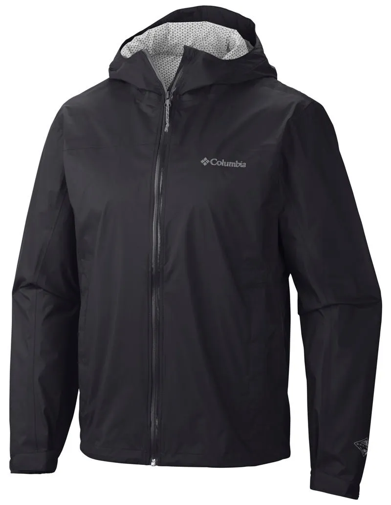 Columbia Men Black Omni-Wick EvaPOURation Waterproof Rain Jacket