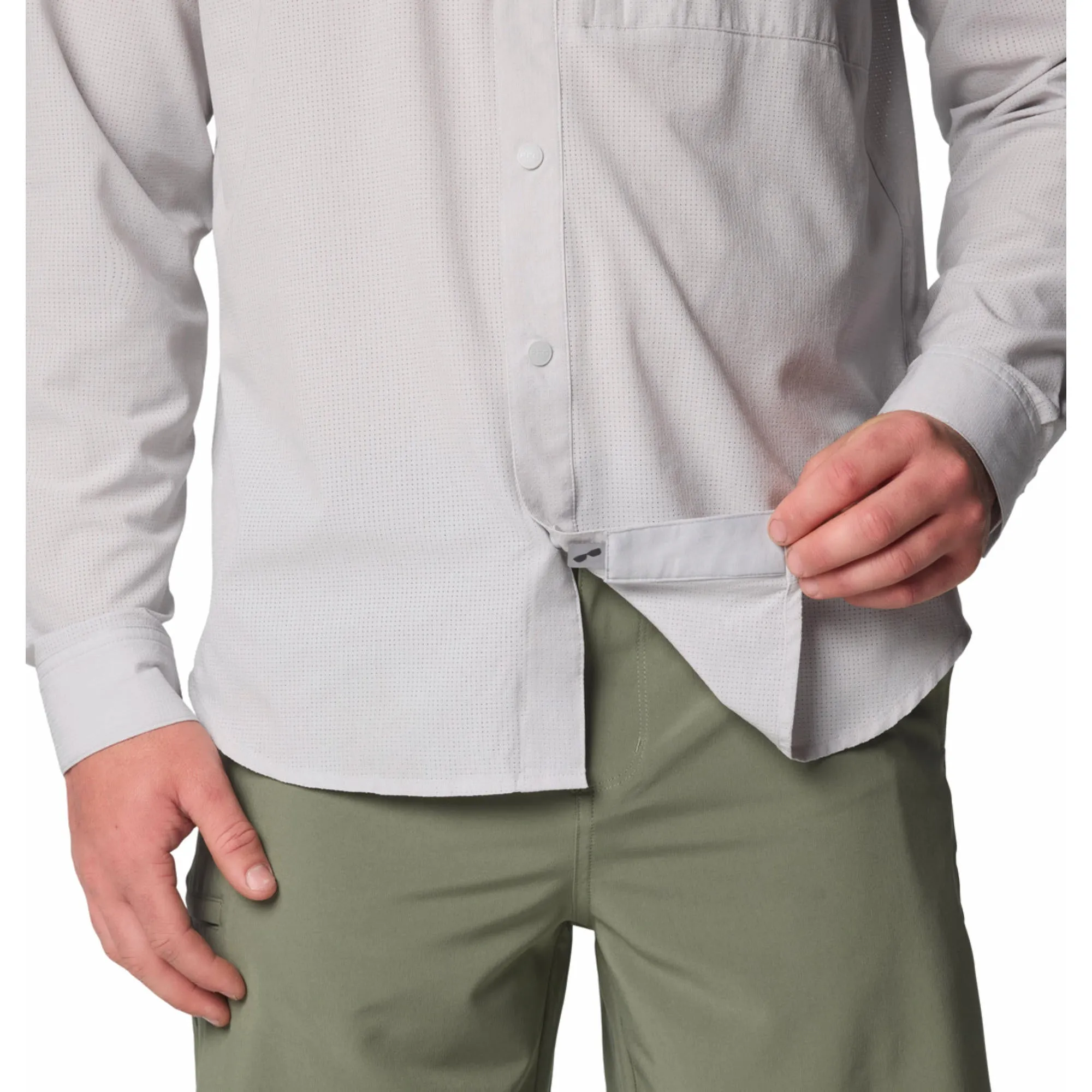 Columbia Men Black Omni-Wick PFG Solar Breeze Woven Long Sleeve Shirt