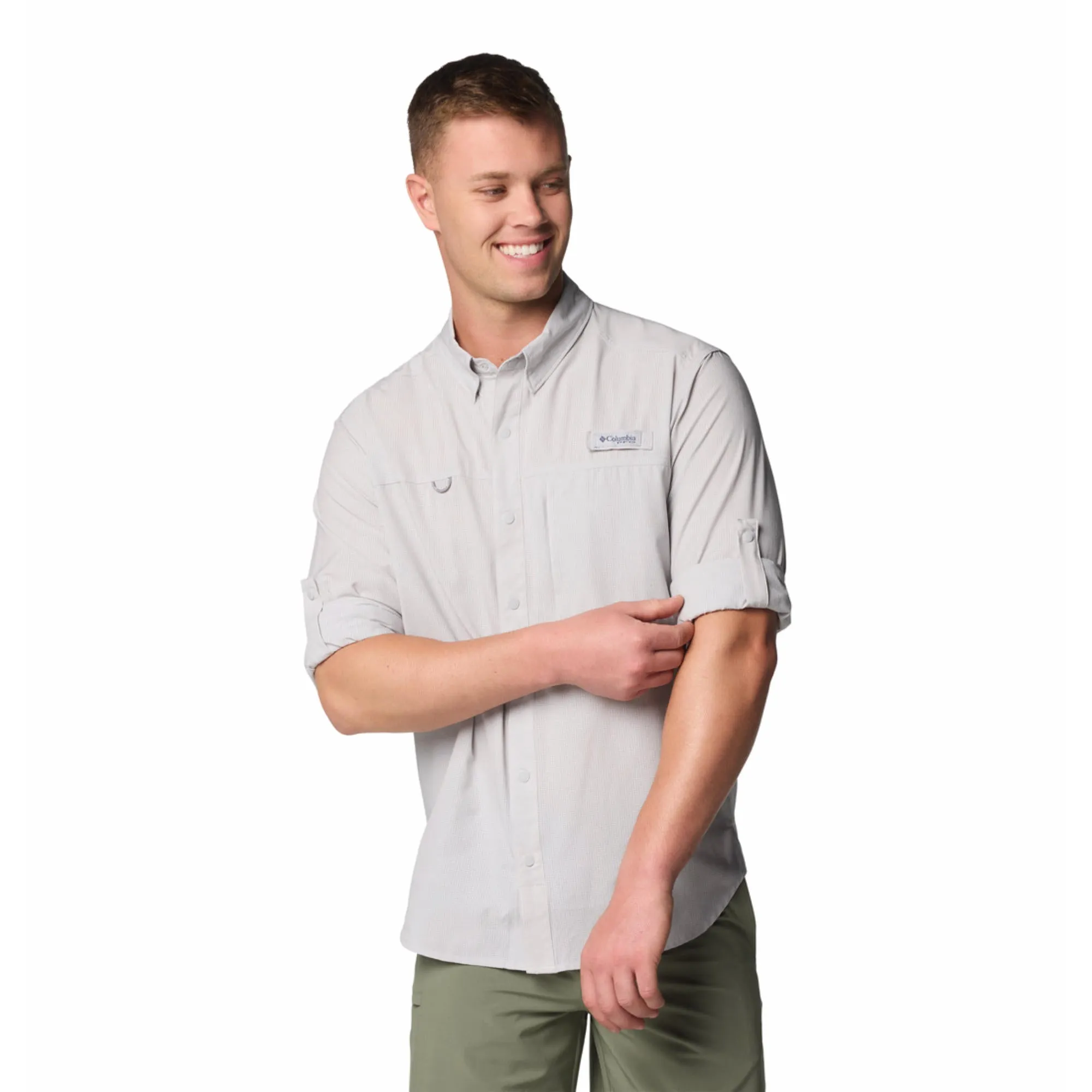 Columbia Men Black Omni-Wick PFG Solar Breeze Woven Long Sleeve Shirt