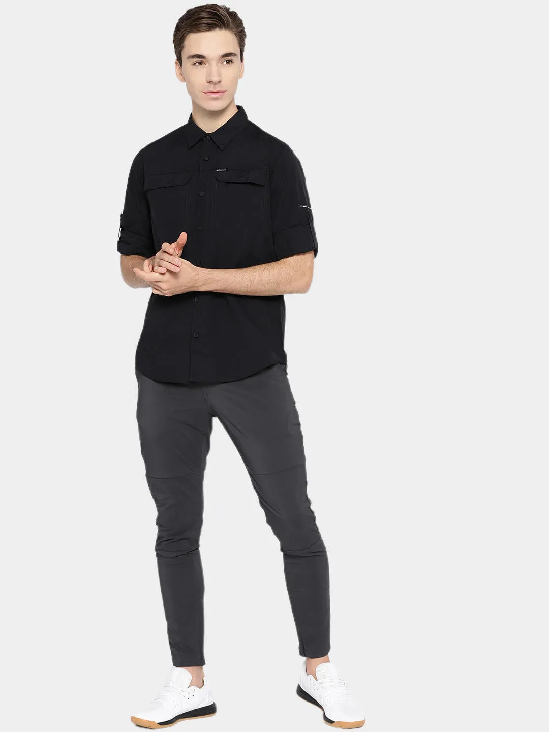 Columbia Men Black Omni-Wick Silver Ridge 2.0 Long Sleeve Shirt