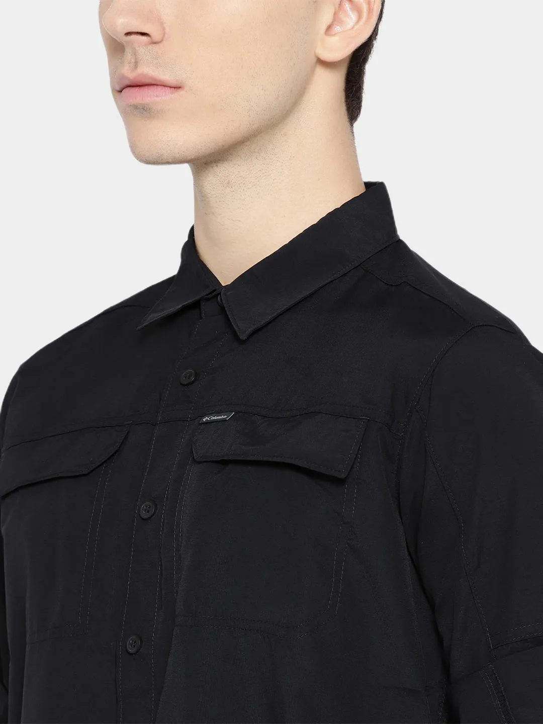 Columbia Men Black Omni-Wick Silver Ridge 2.0 Long Sleeve Shirt