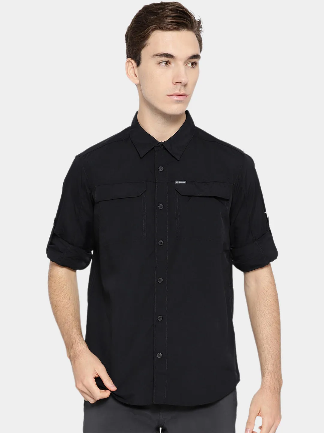 Columbia Men Black Omni-Wick Silver Ridge 2.0 Long Sleeve Shirt