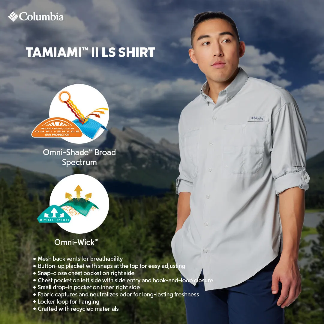 Columbia Men Black Omni-Wick Tamiami II Long Sleeve Shirt