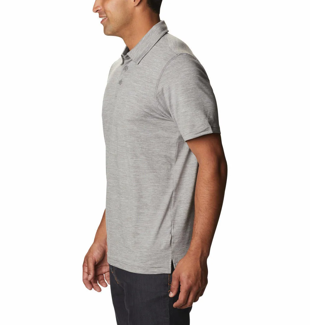 Columbia Men Black Omni-Wick Tech Trail Polo Tshirt