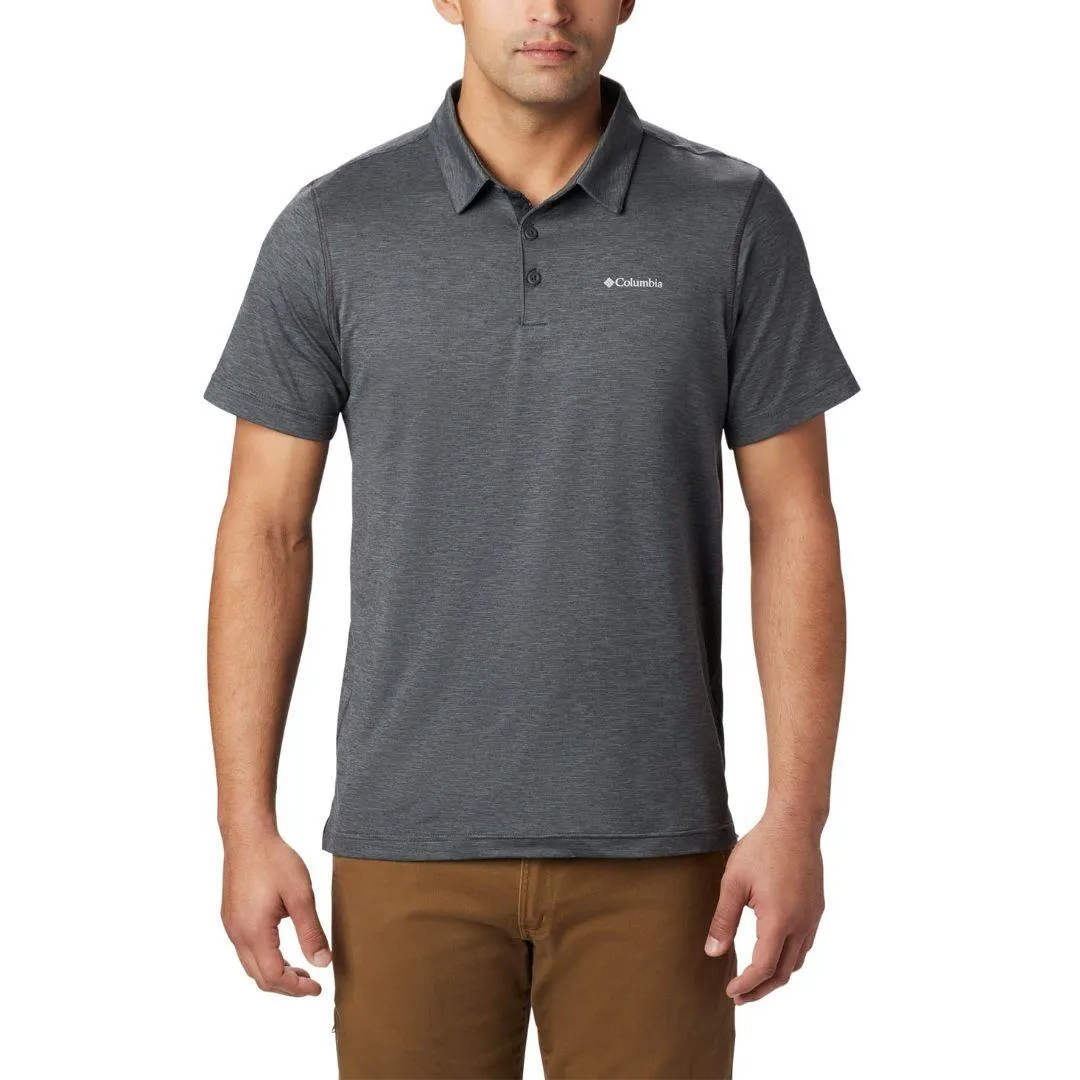 Columbia Men Black Omni-Wick Tech Trail Polo Tshirt