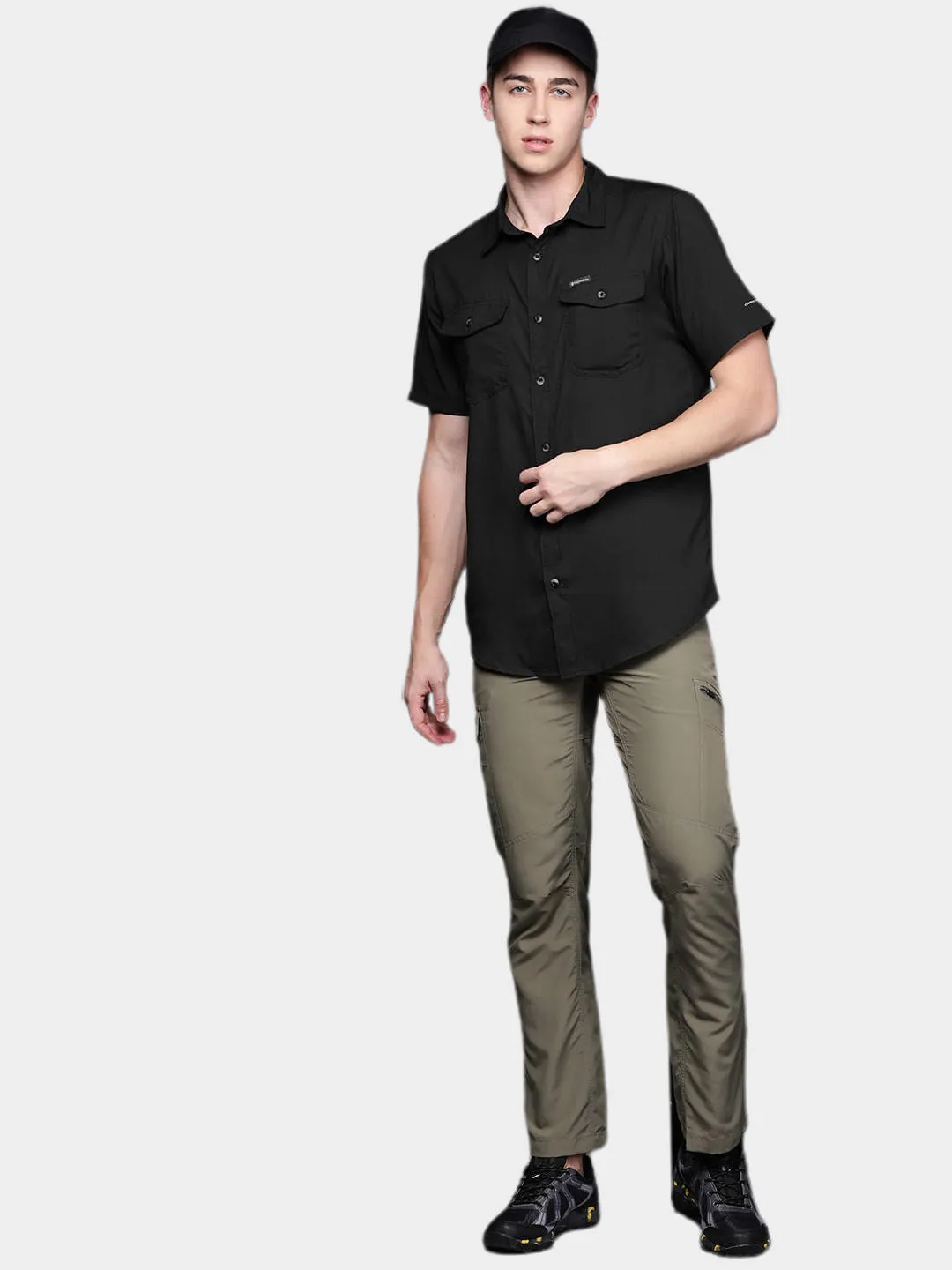 Columbia Men Black Omni-Wick Utilizer II Short Sleeve Shirt