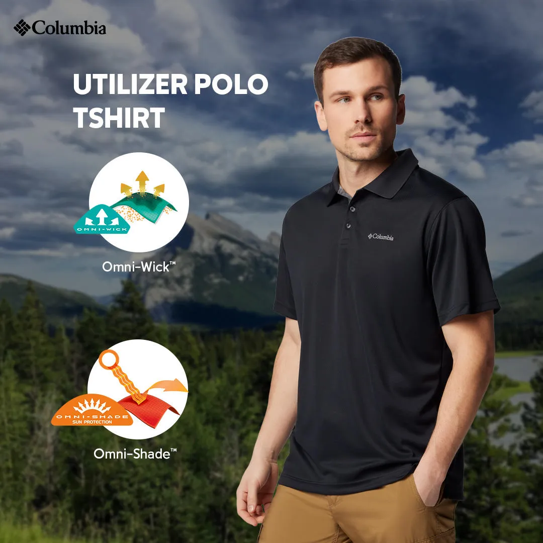 Columbia Men Black Omni-Wick Utilizer Polo Tshirt