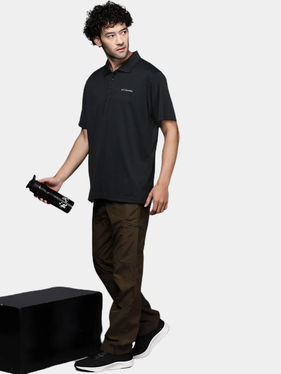 Columbia Men Black Omni-Wick Utilizer Polo Tshirt