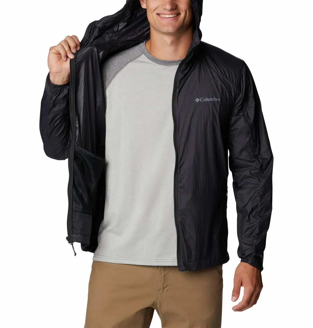 Columbia Men Black Omni-Wind Loop Trail Windbreaker Jacket