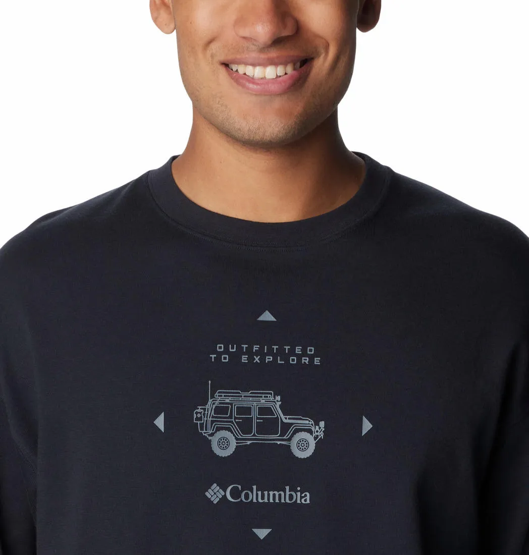 Columbia Men Black Sun Protection Duxbery Relaxed Tshirt