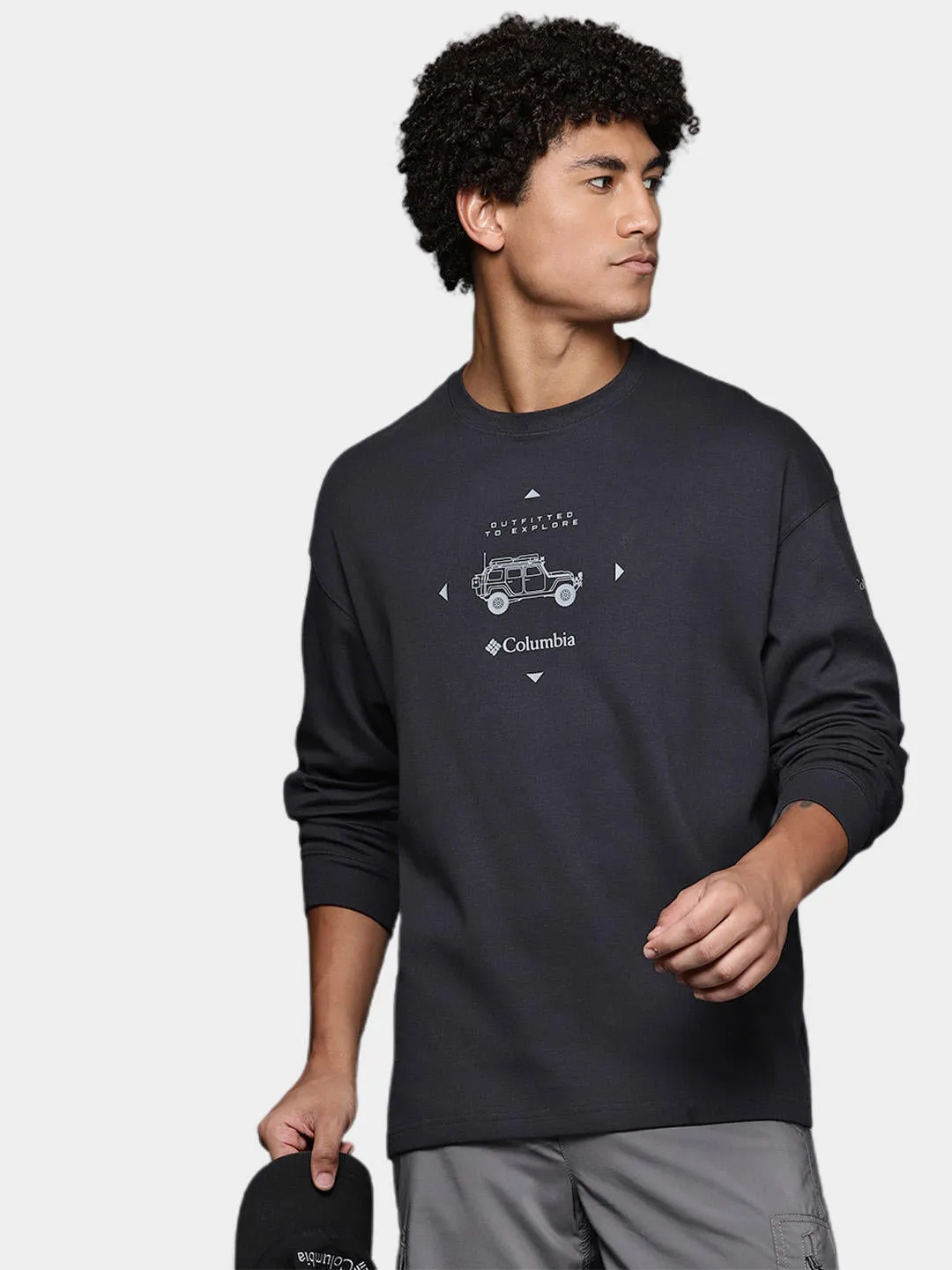 Columbia Men Black Sun Protection Duxbery Relaxed Tshirt