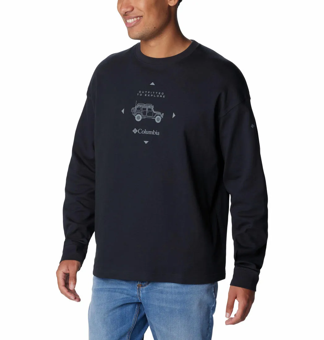 Columbia Men Black Sun Protection Duxbery Relaxed Tshirt