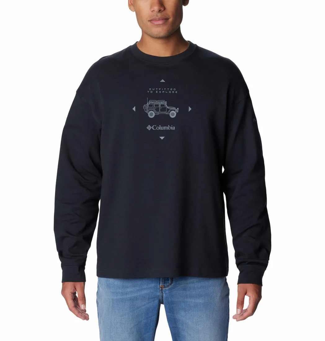 Columbia Men Black Sun Protection Duxbery Relaxed Tshirt