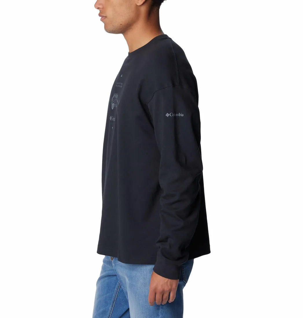 Columbia Men Black Sun Protection Duxbery Relaxed Tshirt