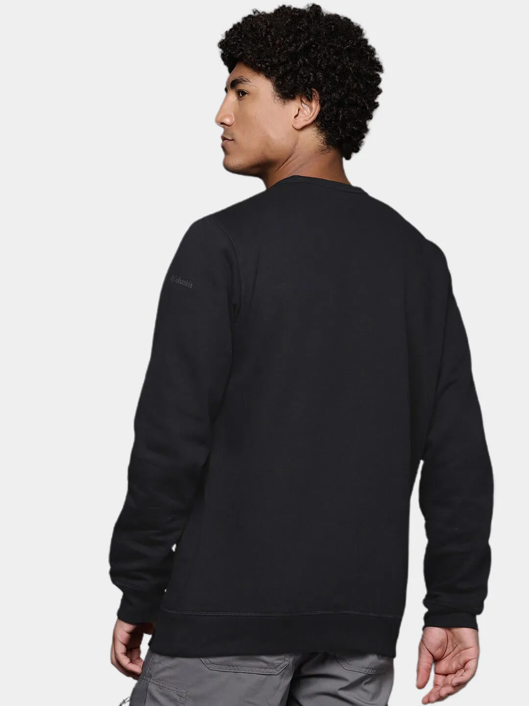 Columbia Men Black Sun Protection M Logo Crew Pullover