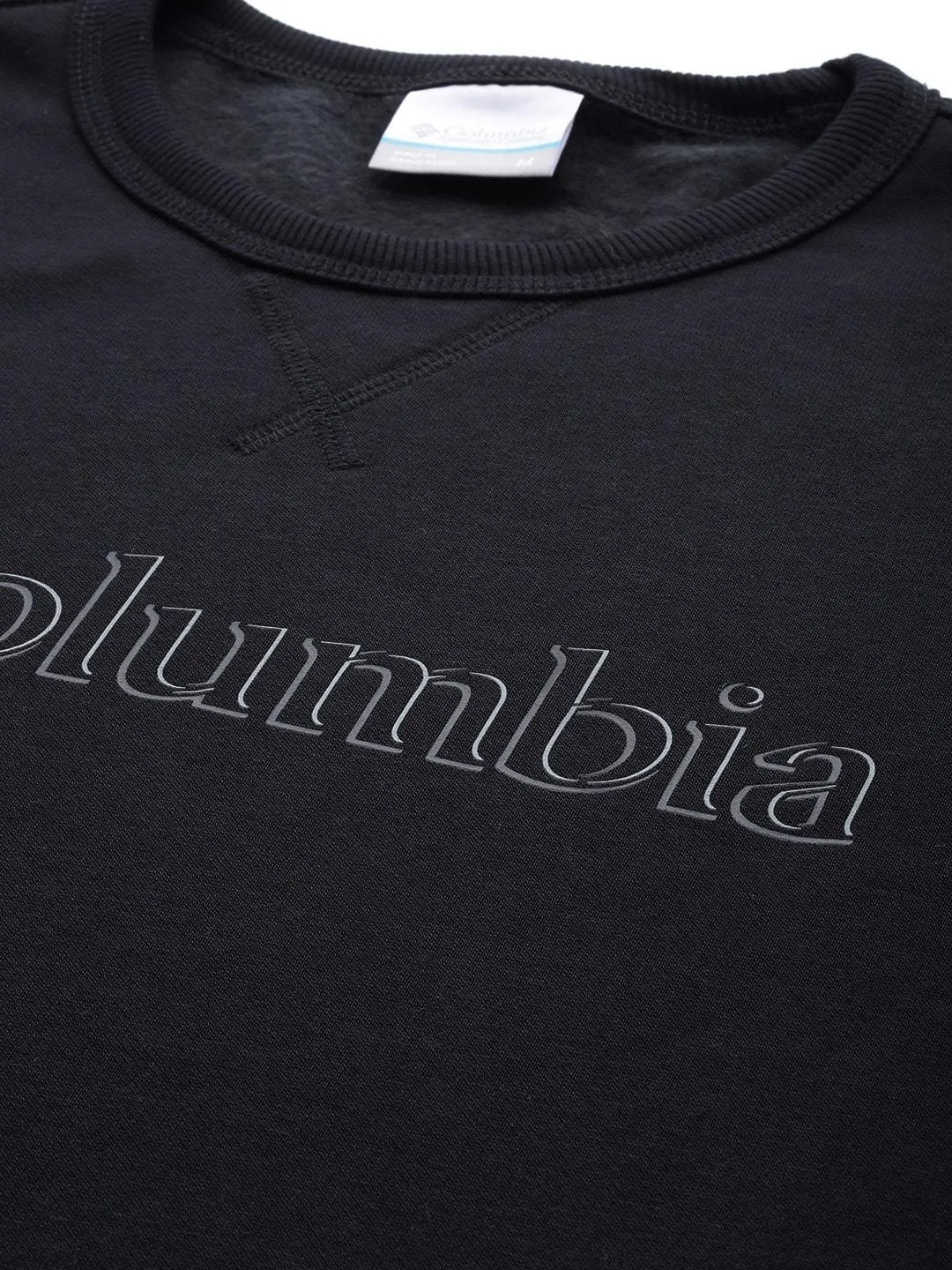 Columbia Men Black Sun Protection M Logo Crew Pullover