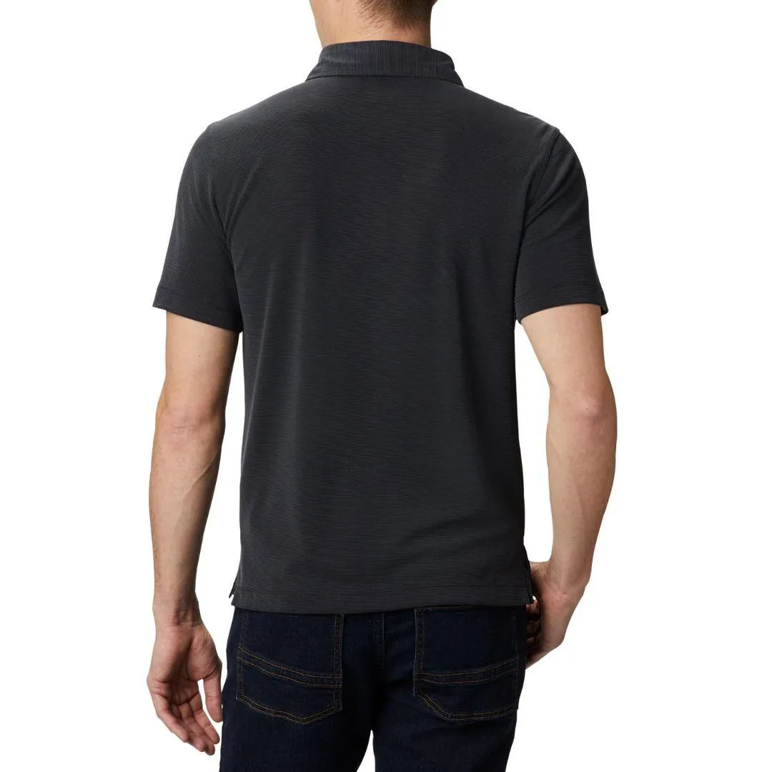 Columbia Men Black Sun Protection Sun Ridge Polo Tshirt