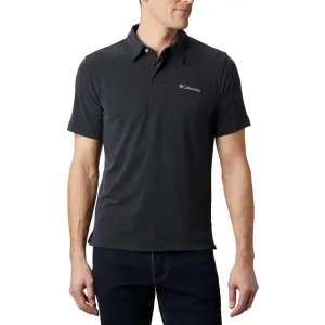 Columbia Men Black Sun Protection Sun Ridge Polo Tshirt