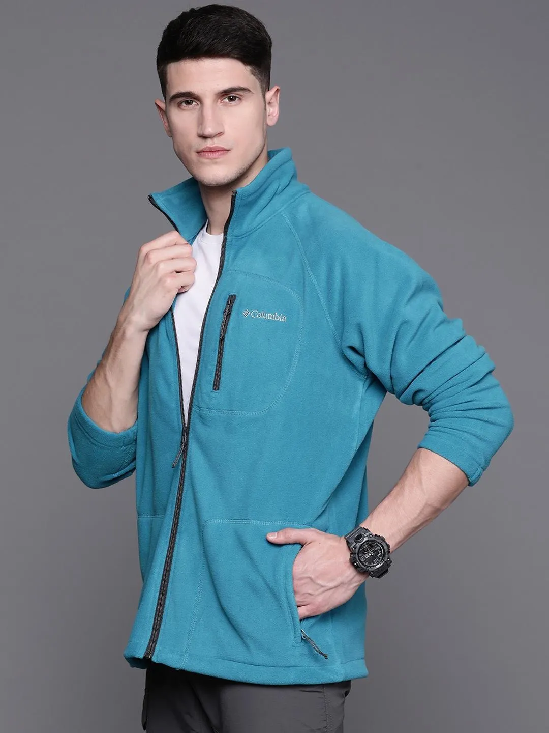 Columbia Men Blue Fast Trek II Fleece Jacket