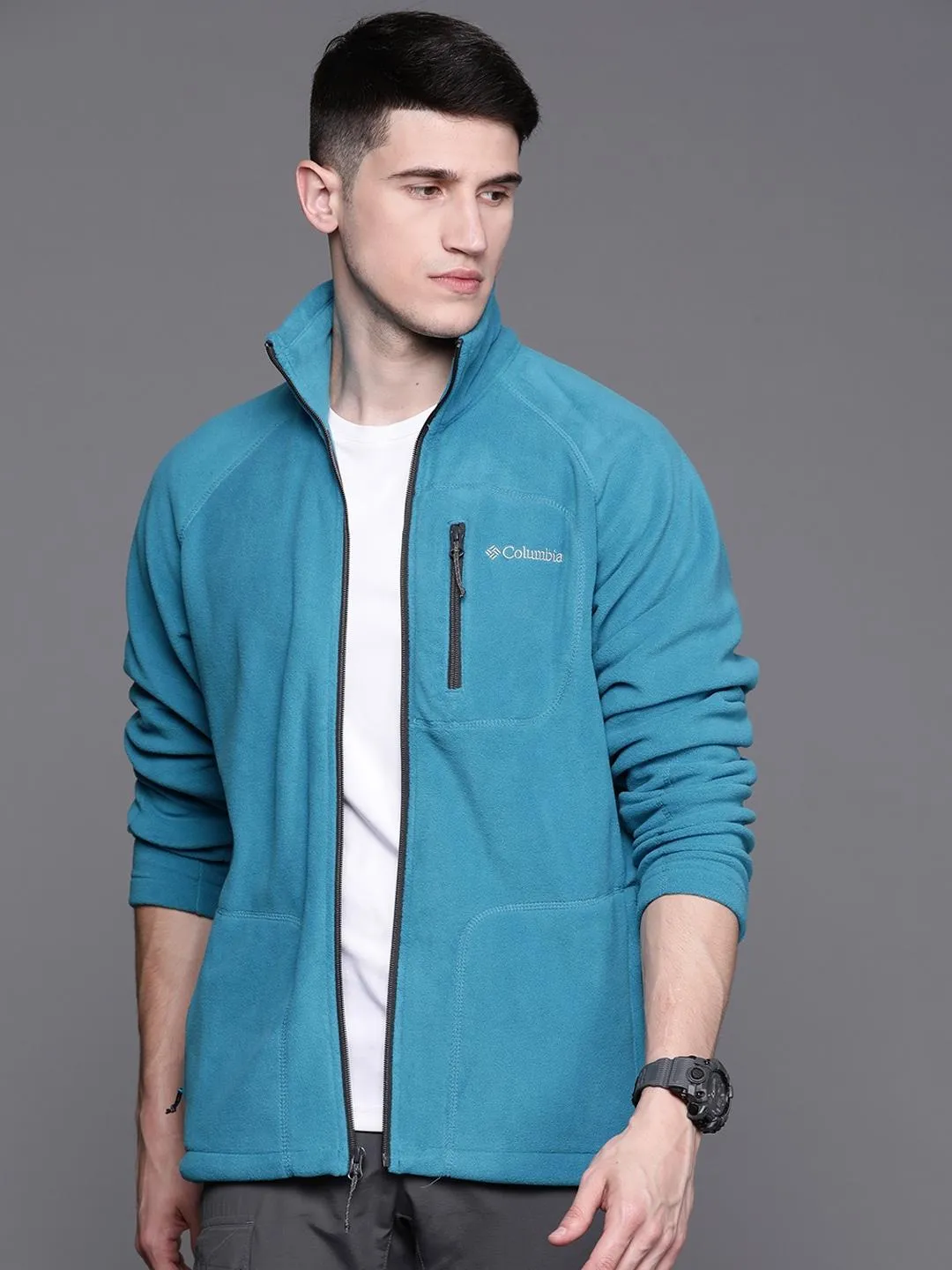 Columbia Men Blue Fast Trek II Fleece Jacket